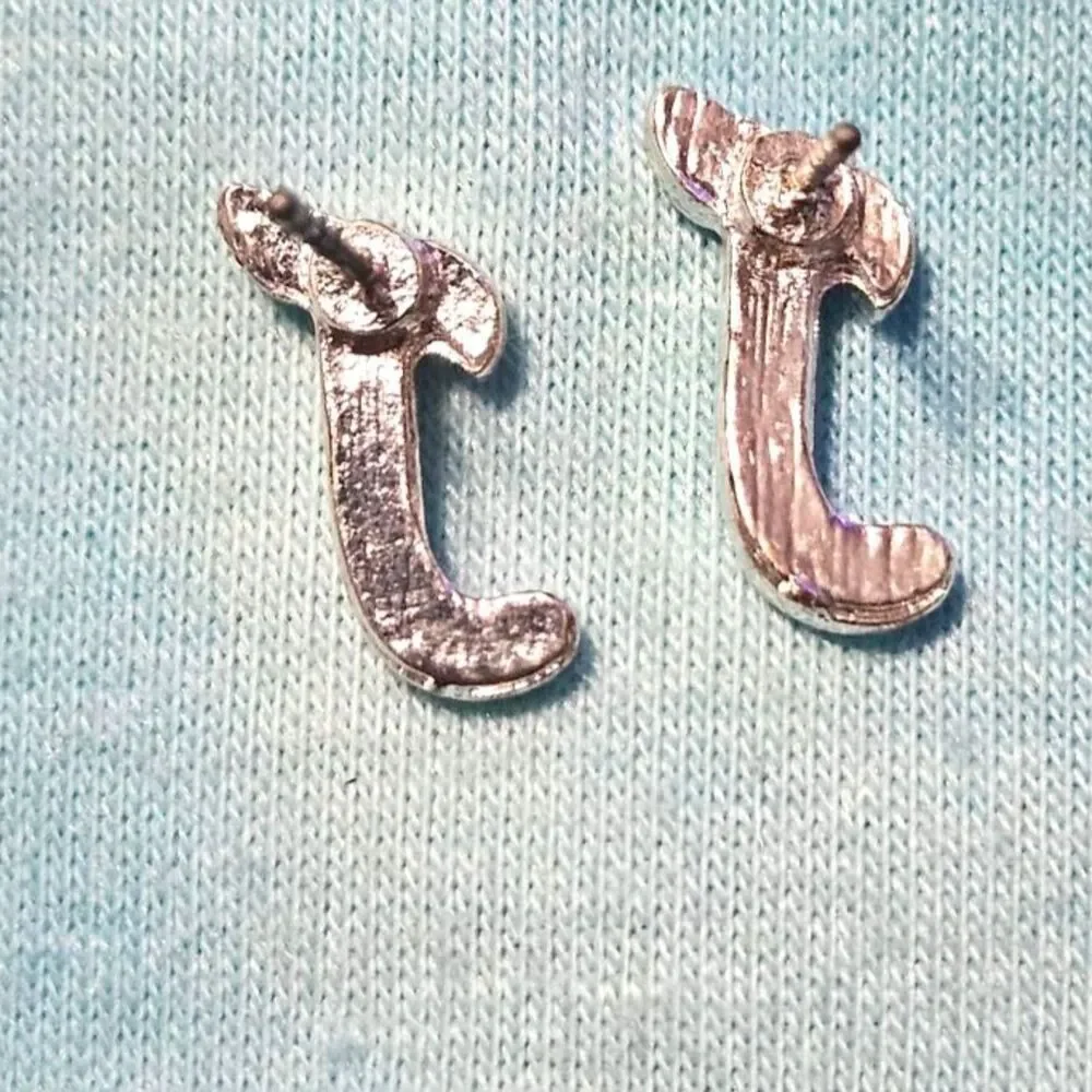 Claire's Kids Jeweled Letter J Stud Earring Rhinestone Initial Sparkle Cute Gift